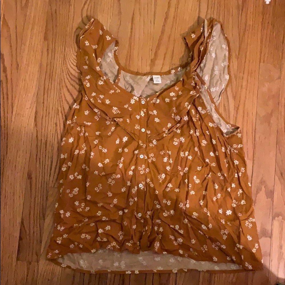 ruffle vintage old navy tank floral flowers tank L